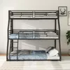Etagenbett mit 3 Liegeflächen, Lattenrost und Rausfallschutz, 90/120/140 cm, Metallbett, Kinderbett Bild 3