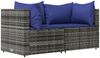 vidaXL 3-tlg. Garten-Lounge-Set mit Kissen Grau Poly Rattan 319843 Bild 3
