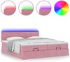 vidaXL Ottoman-Bett mit Matratzen & LEDs Rosa 160x200 cm Samt 3312922 Bild 5