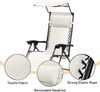 Todeco Liegestuhl klappbar mit Sonnenschutz, Sonnenstuhl mit abziehbare Kissen, Max Belastbarkeit 100kg, Strandliegestuhl leicht, Beige Bild 4