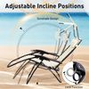 Todeco Liegestuhl klappbar mit Sonnenschutz, Sonnenstuhl mit abziehbare Kissen, Max Belastbarkeit 100kg, Strandliegestuhl leicht, Beige Bild 5
