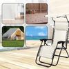 Todeco Liegestuhl klappbar mit Sonnenschutz, Sonnenstuhl mit abziehbare Kissen, Max Belastbarkeit 100kg, Strandliegestuhl leicht, Beige Bild 3