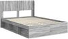vidaXL Bettgestell mit Stauraum und Kopfteil Grau Sonoma 120 x 200 cm 3414232 Bild 4