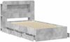 vidaXL Bettgestell mit Stauraum Betongrau 90 x 190 cm Holzwerkstoff 3434005 Bild 4