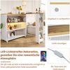 Bartisch aus MDF, ausziehbar mit Stauraum & LED, 138-204x39x105 cm, Weiß Bild 3