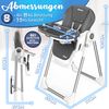 KIDUKU® Hochstuhl Baby 3in1 mit Neugeborenenaufsatz + Lätzchen, Spielbogen & Tisch | Kinderhochstuhl klappbar mit Liegefunktion | Kombihochstuhl höhenverstellbar | Babystuhl mitwachsend 0-36 Monate Bild 3