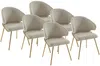 Vente-unique - LUXIVA Stuhl Stoff Beige - B 62 cm x H 85 cm x L 60 cm Bild 2