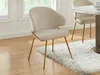 Vente-unique - LUXIVA Stuhl Stoff Beige - B 62 cm x H 85 cm x L 60 cm Bild 3