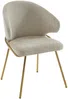 Vente-unique - LUXIVA Stuhl Stoff Beige - B 62 cm x H 85 cm x L 60 cm Bild 5