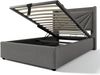 Polsterbett 90×200 cm mit Bettkasten, USB/Typ-C am Kopfteil, grau Bild 5
