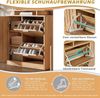 Flieks Garderoben-Set Garderobe mit 1 Spiegel, 4 Haken, Schuschrank, Sitzbank in Holzoptik, (Set, 4-St), Flurmöbel-Set Schuhbank mit Sitzkissen, Schuhkommode mit 2 Klappen Bild 4