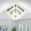 oyajia Deckenleuchte Moderne Kristall LED Deckenlampen, 12W Luxus Mini Kronleuchter, LED fest integriert, Tageslichtweiß, 20x20x10cm Quadrat Deckenleuchte für Wohnzimmer Küche Flur Badezimmer Bild 3