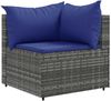 vidaXL 5-tlg. Garten-Lounge-Set mit Kissen Grau Poly Rattan 3308159 Bild 3