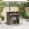 vidaXL 3-tlg. Gartenbar-Set mit Kissen Grau Poly Rattan 3261488 Bild 3