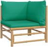 vidaXL 5-tlg. Garten-Lounge-Set mit Grünen Kissen Bambus 3155170 Bild 4