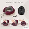Cozyor Nackenstützkissen Memory Nackenkissen mit verstellbarem Verschluss + praktischer Tasche, Bezug: waschbarer Bezug, Set, Nackenhörnchen zum Reisen, klein & kompakt, rot bordeaux Berry, auch im Reise-Set mit Reisedecke & Augenmaske erhältlich Bild 4