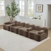 4-Sitzer modulares Ecksofa H 70 x T 384 x B 98 cm aus Samt in Braun, rahmenlos mit tiefer Sitzfläche Bild 2