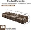 4-Sitzer modulares Ecksofa H 70 x T 384 x B 98 cm aus Samt in Braun, rahmenlos mit tiefer Sitzfläche Bild 5