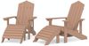 vidaXL Adirondack-Gartenstühle 2 Stk. mit Hockern HDPE Braun 3095698 Bild 2