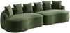Modulares 4-Sitzer-Sofa aus Chenille mit tiefer Chaiselongue, 320 x 114 x 67 cm, grün Bild 5