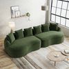 Modulares 4-Sitzer-Sofa aus Chenille mit tiefer Chaiselongue, 320 x 114 x 67 cm, grün Bild 2