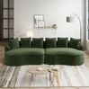Modulares 4-Sitzer-Sofa aus Chenille mit tiefer Chaiselongue, 320 x 114 x 67 cm, grün Bild 3
