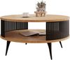 Mirjan24 'Rajkon' Couchtisch, Beine und Seiten aus Stahl (Farbe: Schwarz / Eiche Craft Gold), 75 x 75 x 44 cm Bild 3