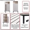 Kommode HWC-O42, Badezimmerkommode Badschrank Schrank mit 1 Tür, 3 Staufächer, MDF Melamin 98x39x30cm ~ Holzoptik beige Bild 2