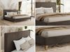 Design Polsterbett LUMARO CLASSIC 200 x 200 cm mit Lattenrost & 12cm hohen Füßen, Doppelbett mit Kopfteil, Konfigurierbar, Foam Matratze - Braun Velvet - MIRO LUX Bild 2