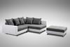 Modernes Sofa Couch Ecksofa Eckcouch in weiss Eckcouch mit Hocker - Minsk R Bild 2