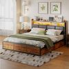 Simurq Polsterbett Doppelbett LED Stauraumbett 180x200 cm (1-tlg, inkl. LED-Beleuchtung, 4 Schubladen, PU), Mit stabiler Metall Lattenrost Bild 3