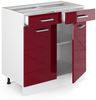 Unterschrank R-Line Bordeaux Hochglanz 80 cm mit Schubladen und Türen, ohne Arbeitsplatte Vicco Bild 5