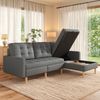 Merax 212cm Ecksofa mit Stauraum, L Sofa wechselbare Chaiselongue, 3 Sitzer Eckcouch Vliesstoff, Ecksofa für kleine Wohnung, Couch mit Stauraumfach, graues Wohnzimmer Sofa Bild 5