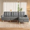 Merax 212cm Ecksofa mit Stauraum, L Sofa wechselbare Chaiselongue, 3 Sitzer Eckcouch Vliesstoff, Ecksofa für kleine Wohnung, Couch mit Stauraumfach, graues Wohnzimmer Sofa Bild 2