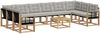 vidaXL Outdoor-Sofagarnitur mit Kissen 11 pcs Weiß und Hellgrau 3389937 Bild 2
