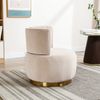 Moderner Samt-Drehstuhl mit 360°-Funktion, ergonomisch, gepolstert, Wohnzimmerstuhl Esszimmerstuhl Beige Bild 3