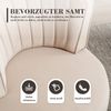Moderner Samt-Drehstuhl mit 360°-Funktion, ergonomisch, gepolstert, Wohnzimmerstuhl Esszimmerstuhl Beige Bild 5