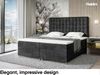 MEBLINI Boxspringbett ASTON 120x200 cm mit Bettkasten - H3/Schwarz Samt Polsterbett - Doppelbett mit Topper & Taschenfederkern-Matratze Bild 2