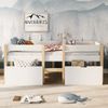 Merax Kinderbett mit Schublade und Rausfallschutz, Kiefer-Vollholz-90x200 cm-Weiß & Eiche Bild 3