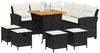 vidaXL 6tlg. Garten-Sofagarnitur mit Kissen L-Form Schwarz Poly Rattan 3213540 Bild 3