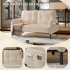 LVHOM 2-Sitzer Sofa mit Metallsockel, Doppelsofa Cordstoff mit Seitentaschen, Polstersofa Stoffsofa Sitzmöbel Loungesofa, 120x79x75cm Bild 4