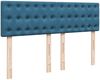 vidaXL Boxspringbett mit Matratze Blau 140x200 cm Samt 3287774 Bild 4