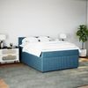 vidaXL Boxspringbett mit Matratze Blau 140x200 cm Samt 3287774 Bild 2