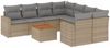 vidaXL 9-tlg. Garten-Sofagarnitur mit Kissen Beige Poly Rattan 3256381 Bild 2