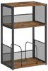 VASAGLE Beistelltisch, Plattenspieler-Ständer mit 3 Etagen, Holz Vintagebraun, 30 x 81 x 69 cm Bild 4