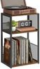 VASAGLE Beistelltisch, Plattenspieler-Ständer mit 3 Etagen, Holz Vintagebraun, 30 x 81 x 69 cm Bild 5