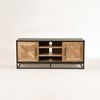 Livin Hill TV-Schrank Indus Eiche natur, schwarz, Beine dunkelgraphit IN25-2 Bild 3
