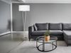 Designer LED Stehleuchte Silber mit Stoffschirm Weiß, Höhe 160cm Bild 5