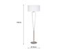 Designer LED Stehleuchte Silber mit Stoffschirm Weiß, Höhe 160cm Bild 4