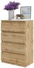 Furnica Kommode GABRIEL 4 Schubladen - Votan Eiche H92cm B60cm T33cm Bild 4